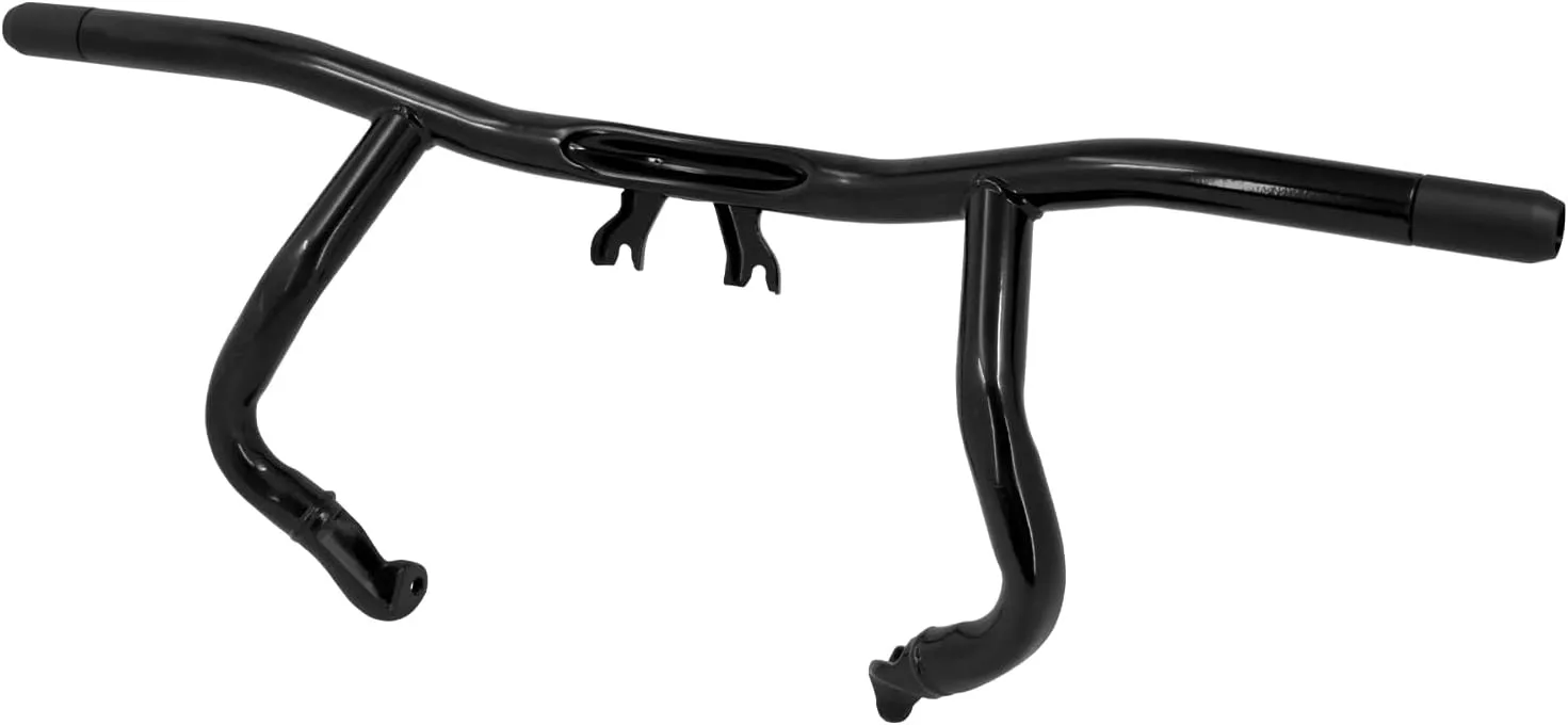 HDBUBALUS Engine Guard Flat Out Crash Bar for Harley Touring Street Glide Road Glide Road King Electra Glide CVO Ultra Limited Black 2014-2024
