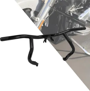 HDBUBALUS Engine Guard Flat Out Crash Bar for Harley Touring Street Glide Road Glide Road King Electra Glide CVO Ultra Limited Black 2014-2024