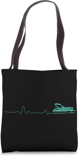 Heartbeat Pulse Pantoonboat Pontoon Boat Tote Bag