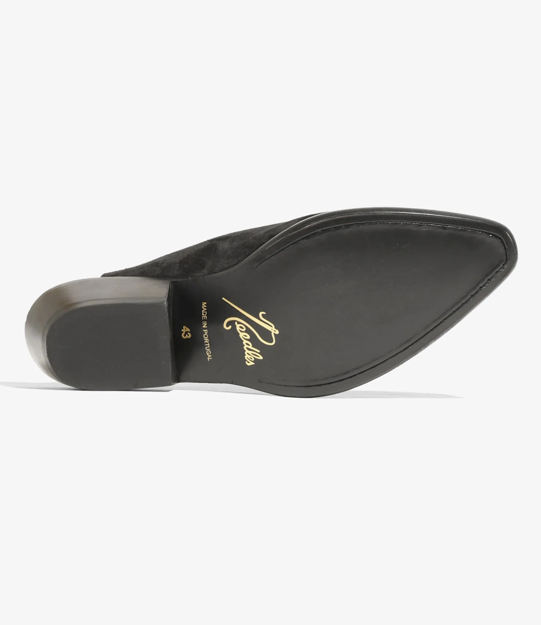 Heeled Papillon Stitched Mule - Suede