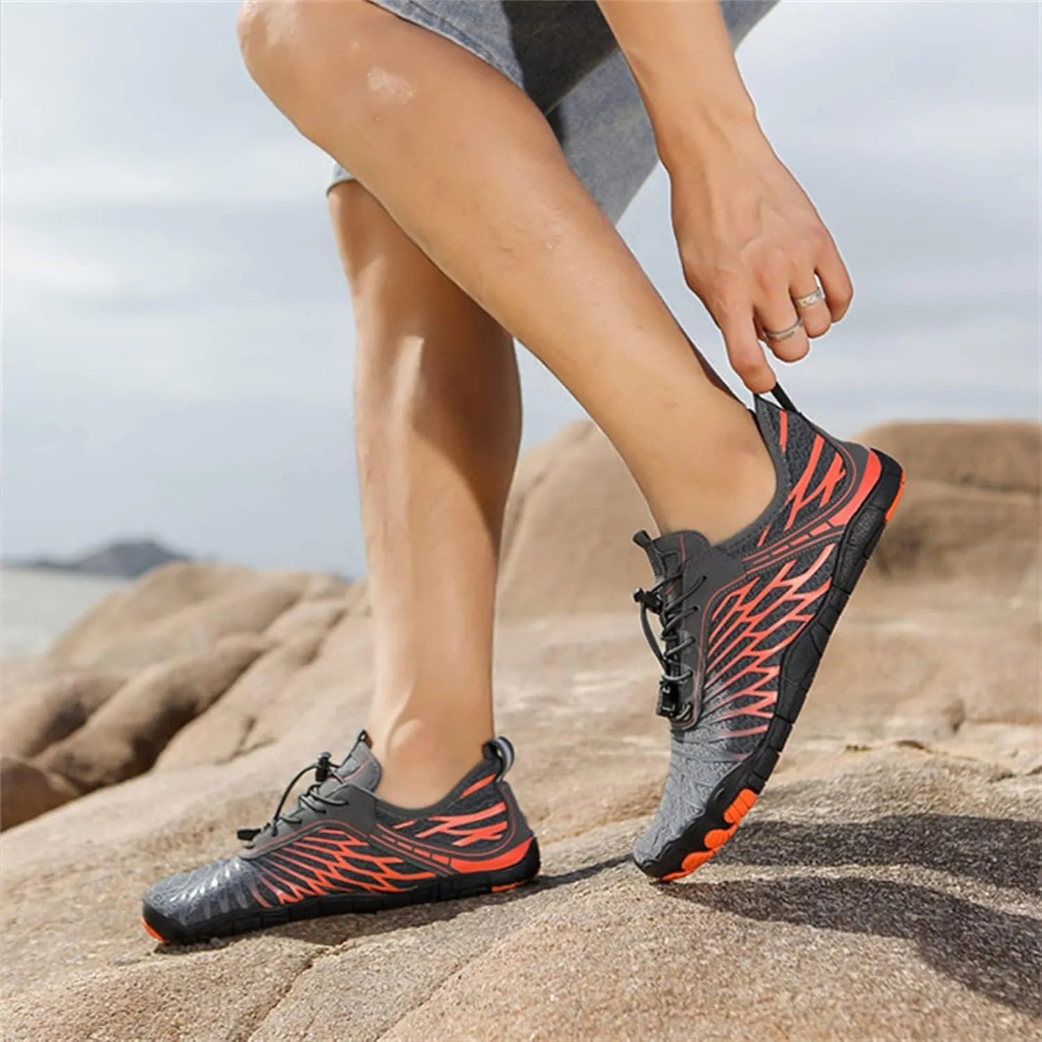 Hike Barefoot Shoes for Women Men, Waterproof Trail Running Footwear, Healthy & Non Slip Barefoot Shoes, Breathable for Beach, Pool, Aqua Swim, Surf