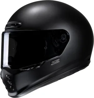 HJC V10 Solid Natural Motorcycle Helmet, DOT Approved (Semi Flat Black, Medium)