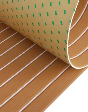Hjdeck Boat Flooring EVA Foam Boat Decking with 3M Self-Adhesive Backing, Boat Foam Flooring Marine Carpet Faux Teak Sheet for Yacht Fishing Boat Kayak Motorboat RV Floor Helm Pad
