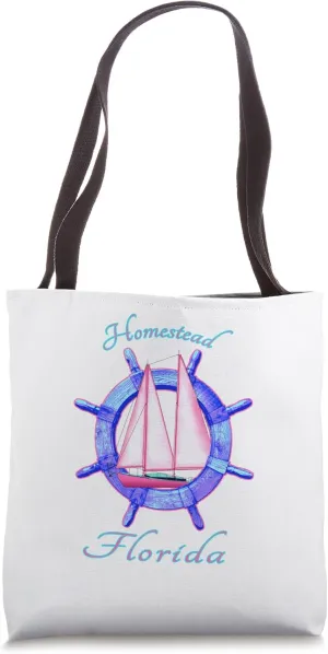 Homestead Florida Sailboat Sailing Vacation Nautical Tote Bag