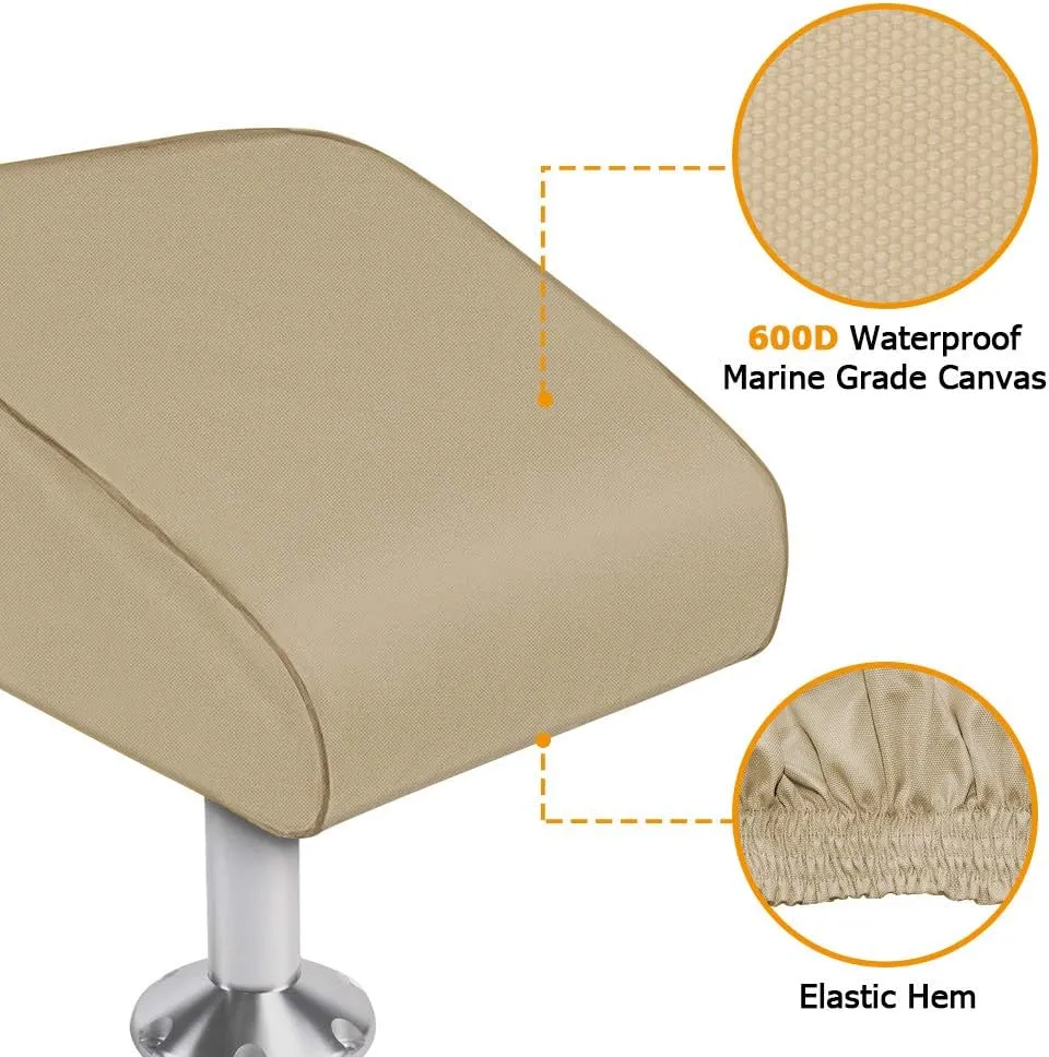 iCOVER Boat Folding Seat Cover - 600 Denier Canvas Waterproof Heavy-Duty Weather Resistant Material Trailerable Fishing Chair Covers