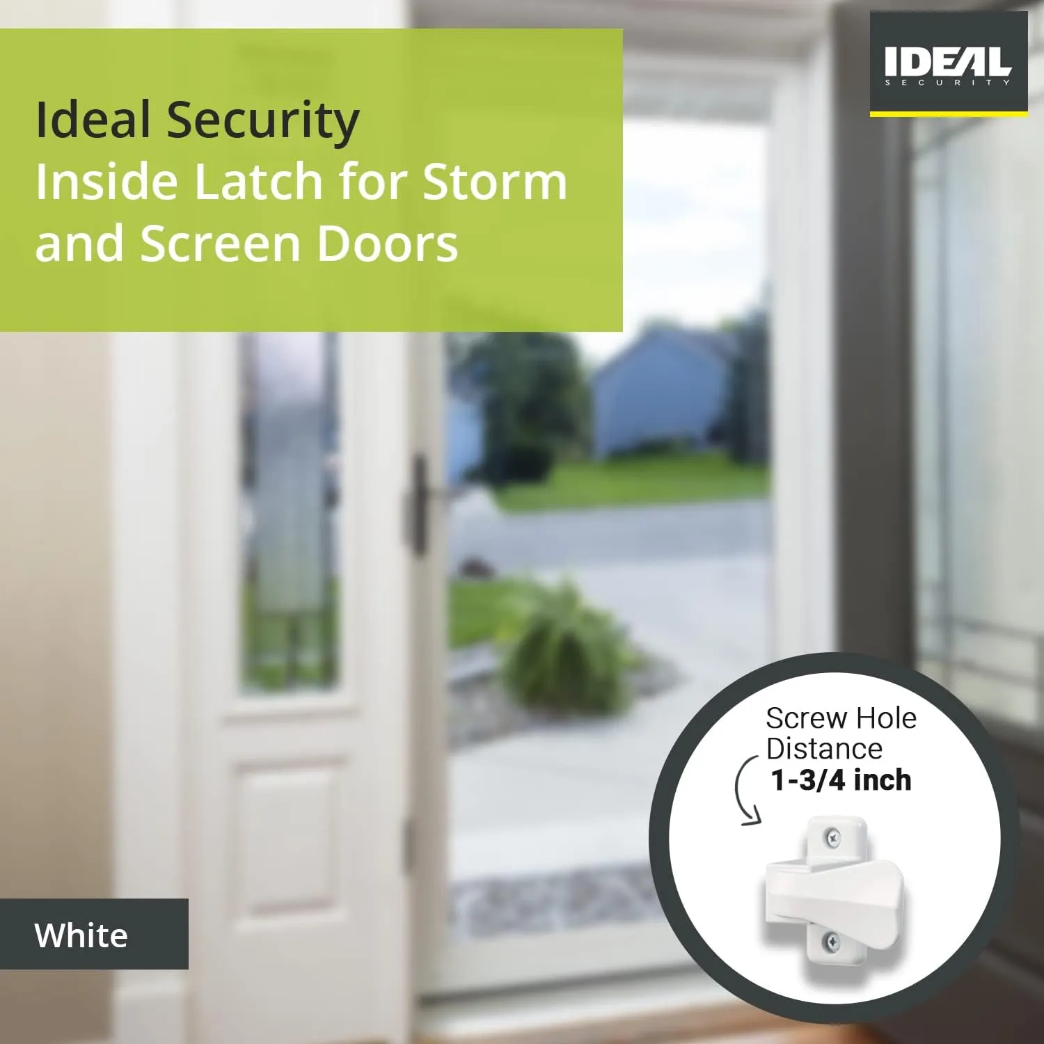 Ideal Security Inside Latch for Storm and Screen Doors, Silver