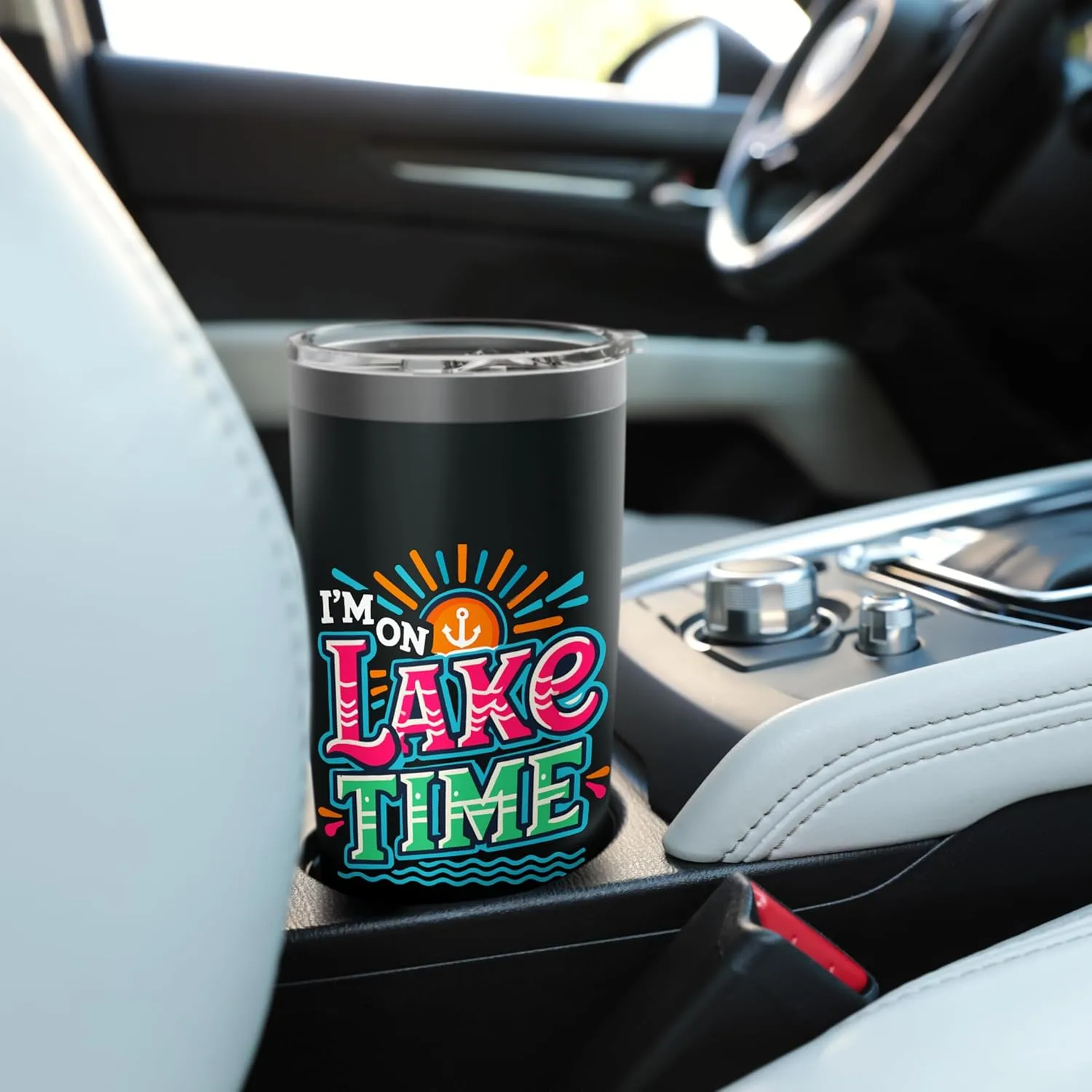 I'm On Lake Time Summer Boating Fishing Kayaking Stainless Steel Insulated Tumbler