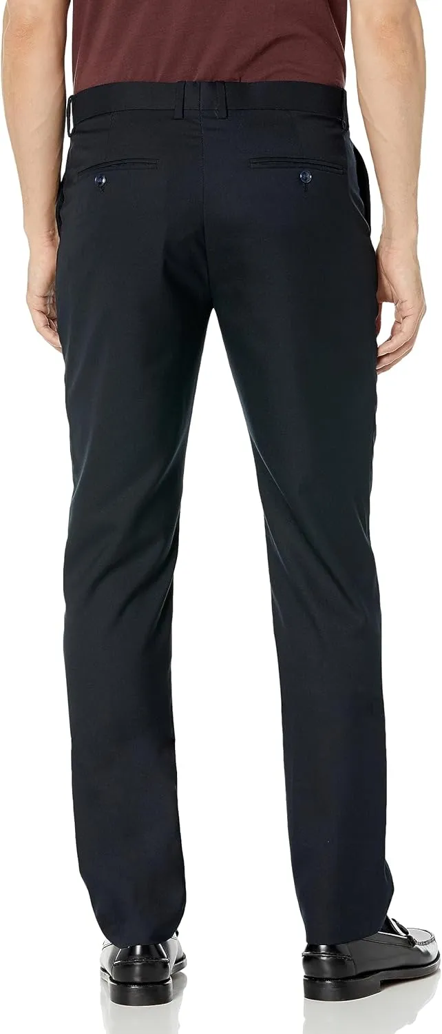 Isaac Mizrahi Men's Slim Fit Solid Textured Pant