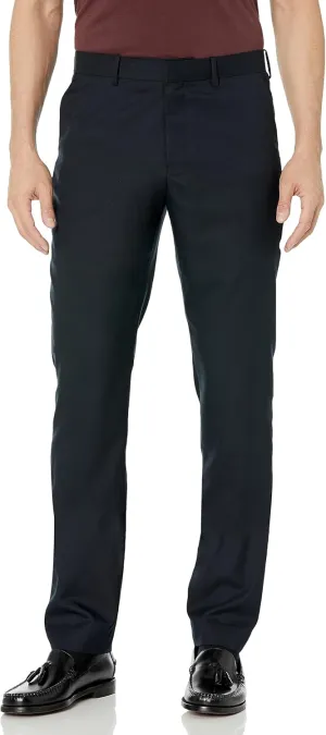 Isaac Mizrahi Men's Slim Fit Solid Textured Pant