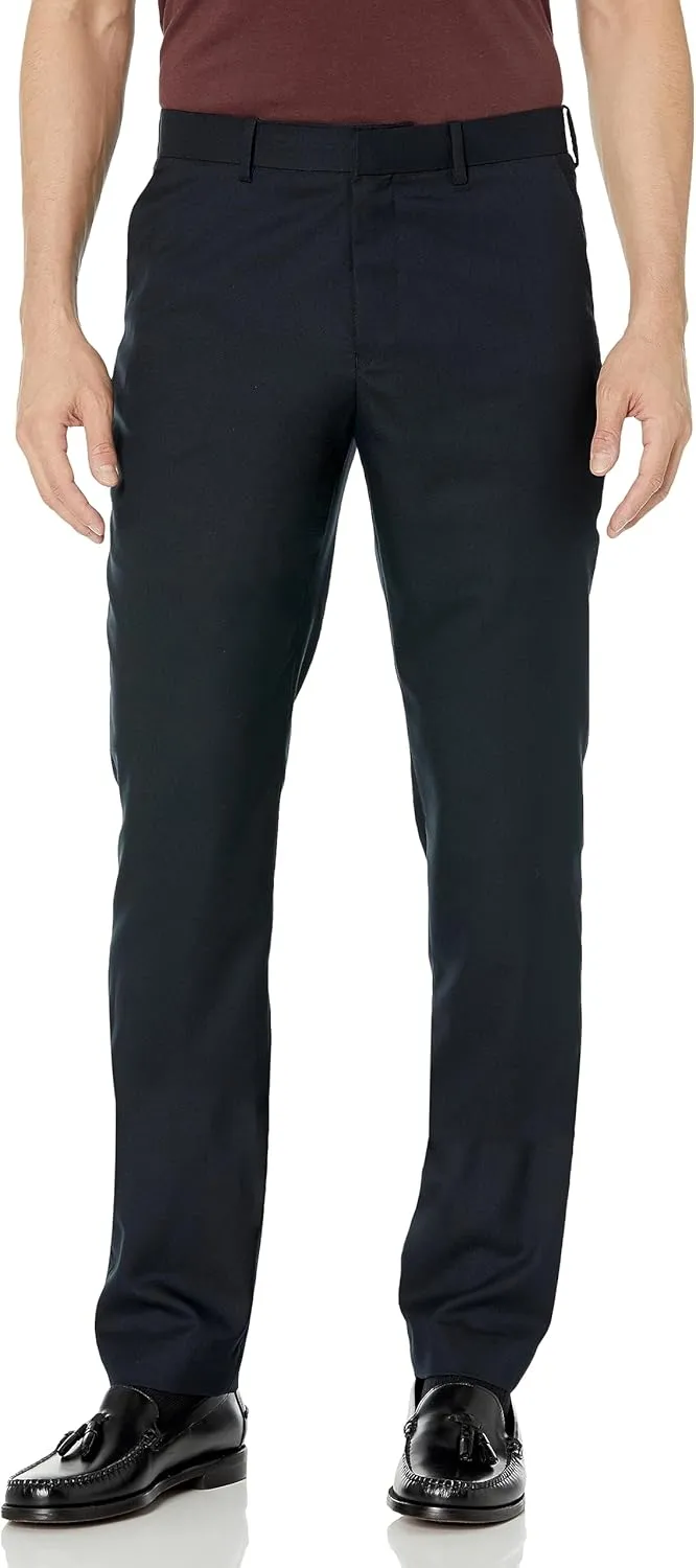 Isaac Mizrahi Men's Slim Fit Solid Textured Pant