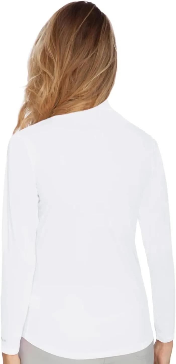 Jamie Sadock® Sunsense® Mandarin Collar Layering Shirt for Women – Long Sleeves – Blended Nylon