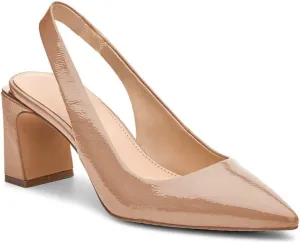 Jeimpoey Womens Slingback Chunky Heels Point-toe Pump Shoes Block Heel Summer Sandals Low-heel Party Shoes