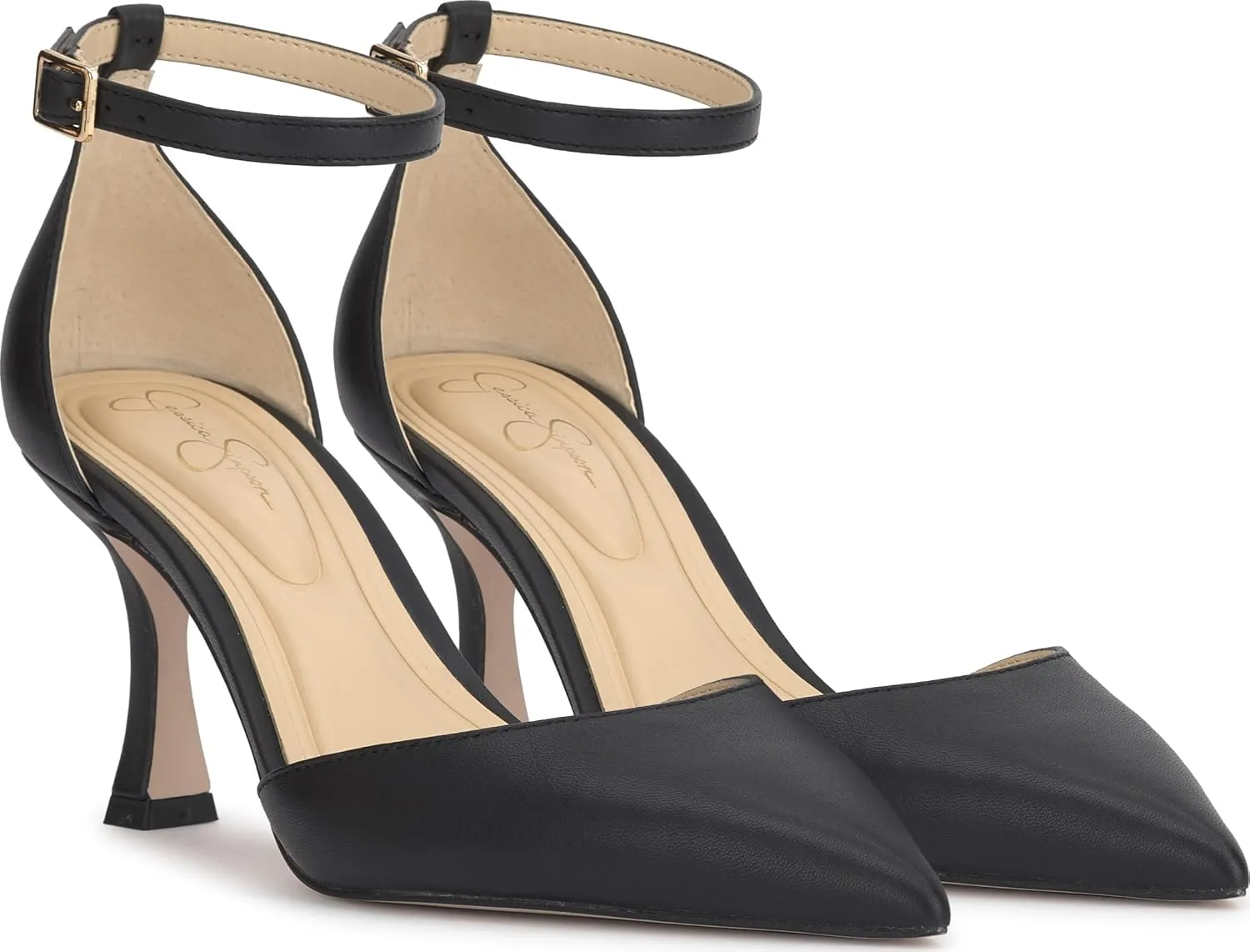 Jessica Simpson Womens Foxena Padded Insole Leather Ankle Strap