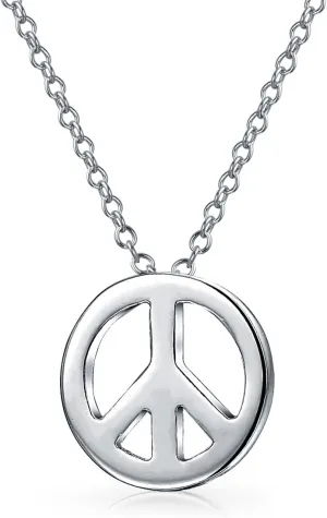Jewelry Set Dainty Tiny Small Flat Threader Earrings Round World Peace Sign Symbol Stud Earrings Pendant Necklace For Teen Women Yellow Gold plated .925 Sterling Silver