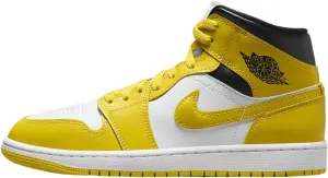 Jordan Women's 1 Mid White/Vivid Sulfur-Black (BQ6472 170) - 8