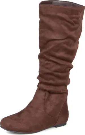 Journee Collection Womens Rebecca-02 Round Toe Riding Boots - 6 MED - Brown