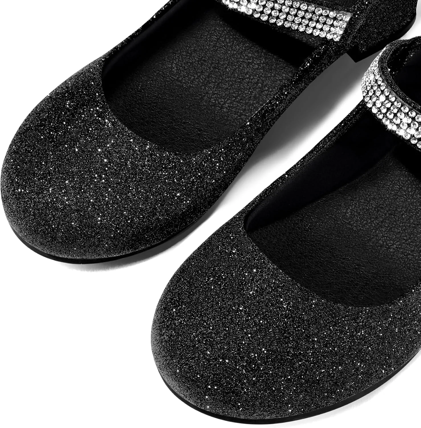 K KomForme Mary Jane Shoes with Low Heel Rhinestones Princess Flats Dress Pump Shoes for Little Kid/Big Kid