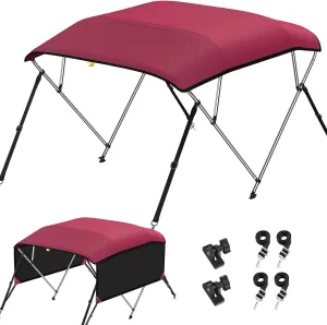 KAKIT 3 4 Bow Bimini Tops for Boats with Mesh Sides Heavy Duty Cover Adjustable 4 Straps Zippered Storage Boot