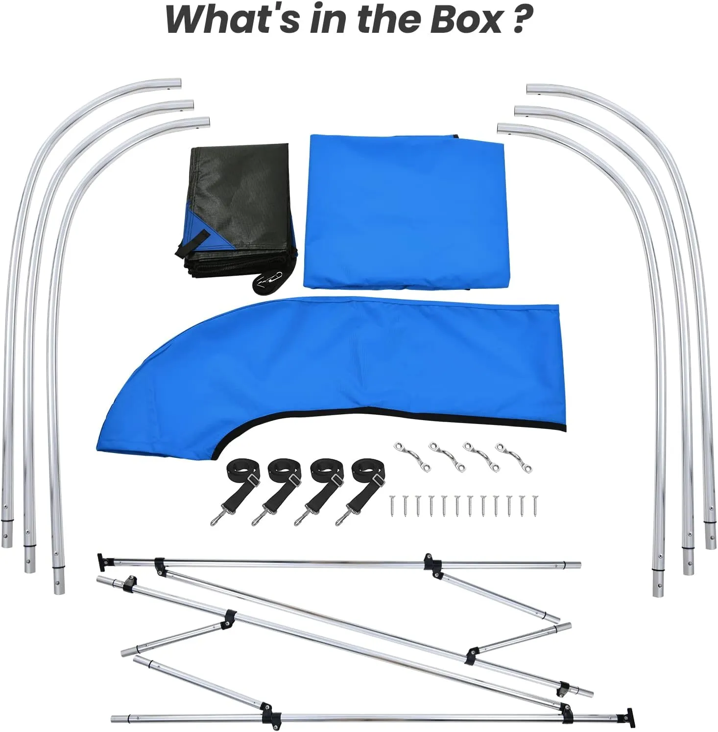 KAKIT 3 4 Bow Bimini Tops for Boats with Mesh Sides Heavy Duty Cover Adjustable 4 Straps Zippered Storage Boot