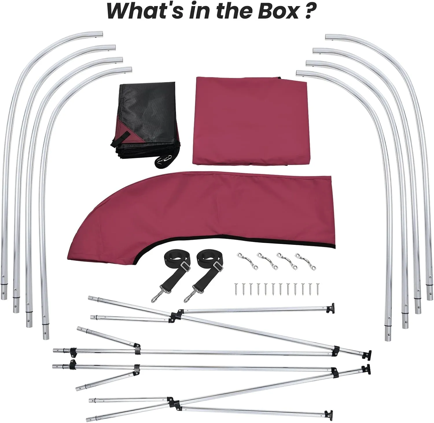 KAKIT 3 4 Bow Bimini Tops with Mesh Sidewalls Support Poles for Boats Marine Grade Canvas Top Includes 2 Straps Storage Boot 1 Inch Aluminum Frame