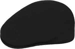 Kangol USA Wool 504 Flat Cap for Men and Women, Small, Black