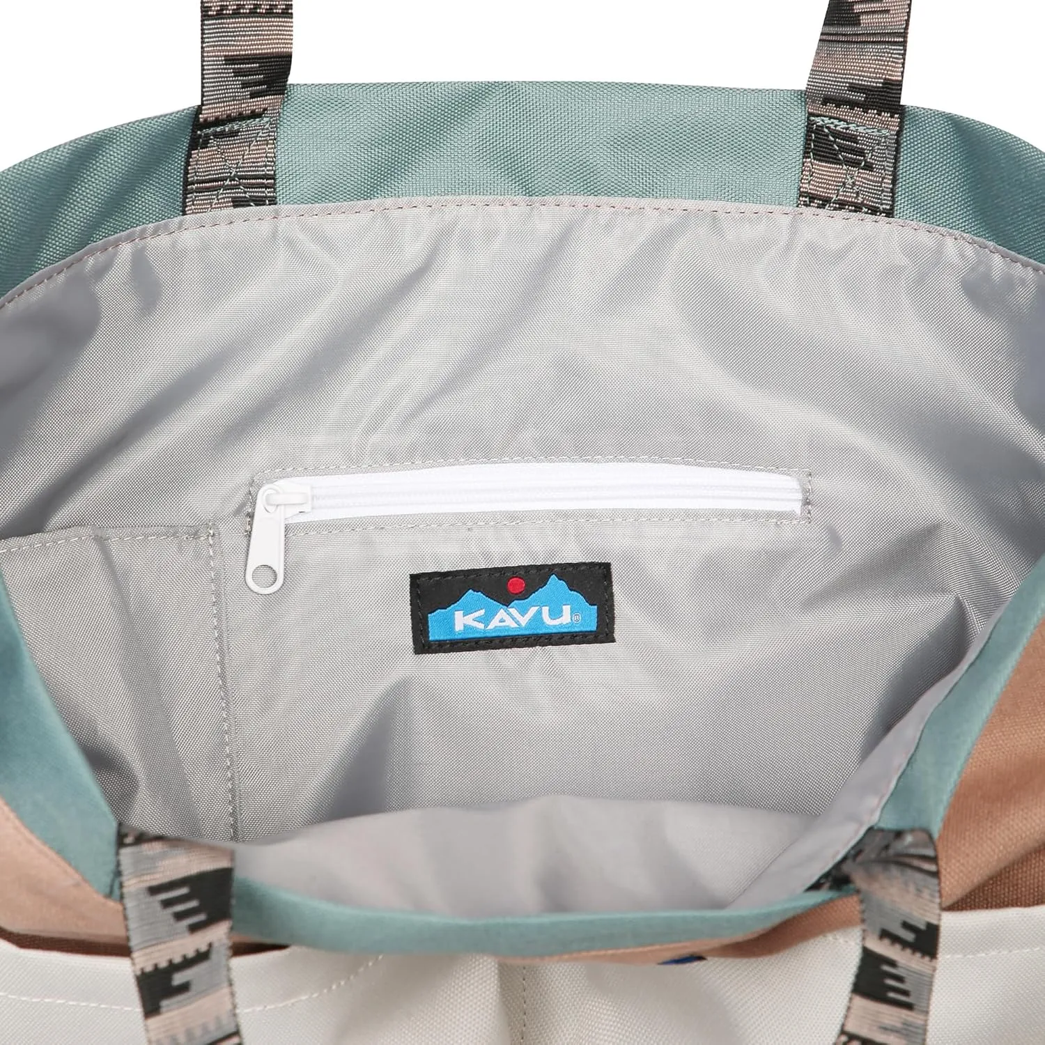 KAVU Twin Falls Tote Shoulder Strap Canvas Color Block Bag