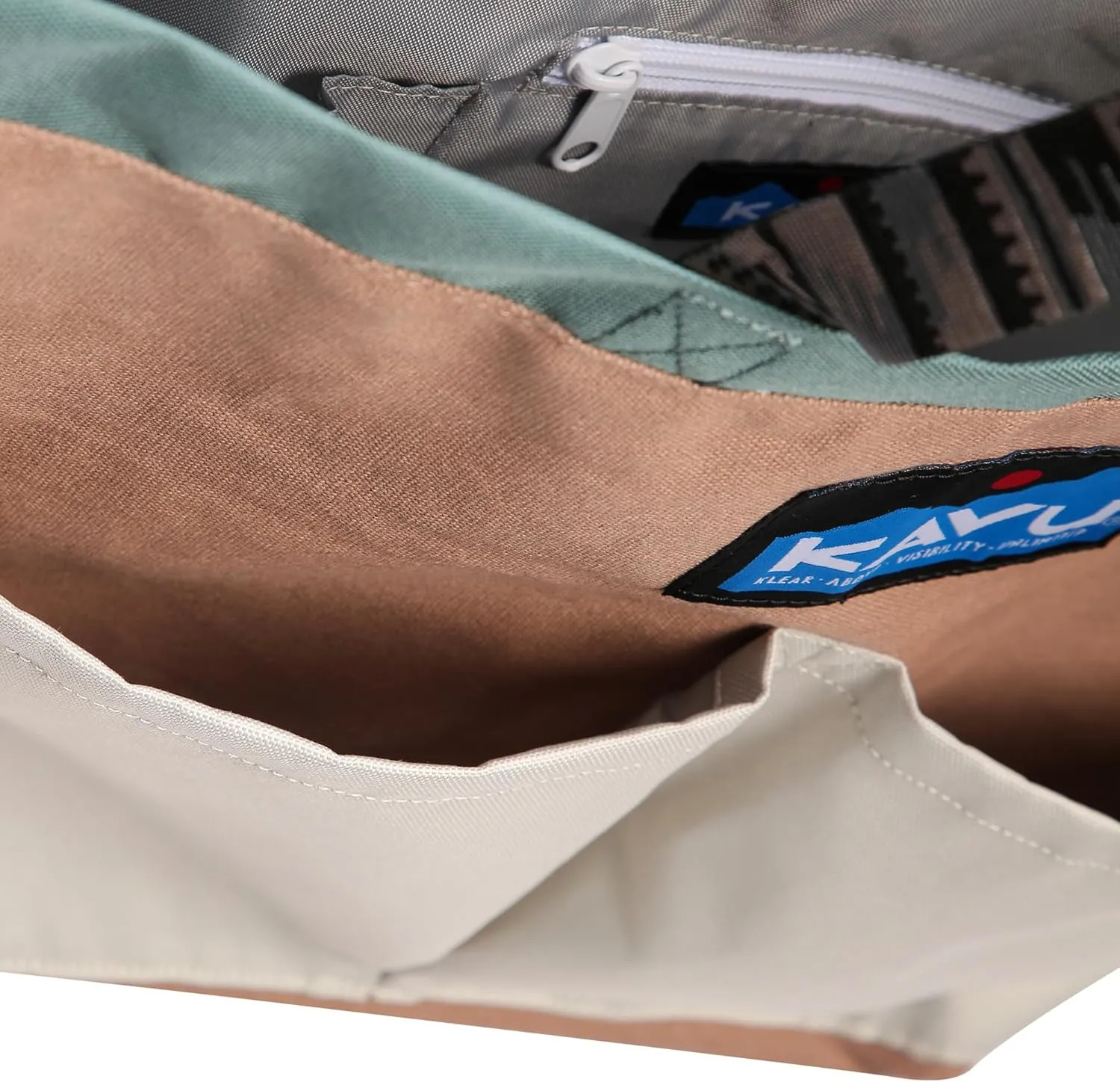 KAVU Twin Falls Tote Shoulder Strap Canvas Color Block Bag