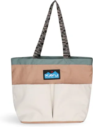 KAVU Twin Falls Tote Shoulder Strap Canvas Color Block Bag