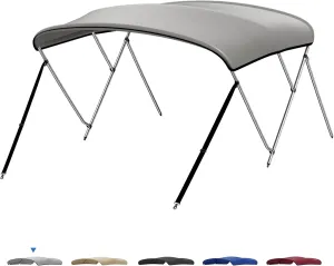 KEMIMOTO Bimini Top for Boat, Bimini Tops Cover 600D Marine Grade Canvas Boat Canopy with 6ft Length 54 in - 96 in Width 46 in Height, Includes Mounting Hardware, Straps Rear Support Poles