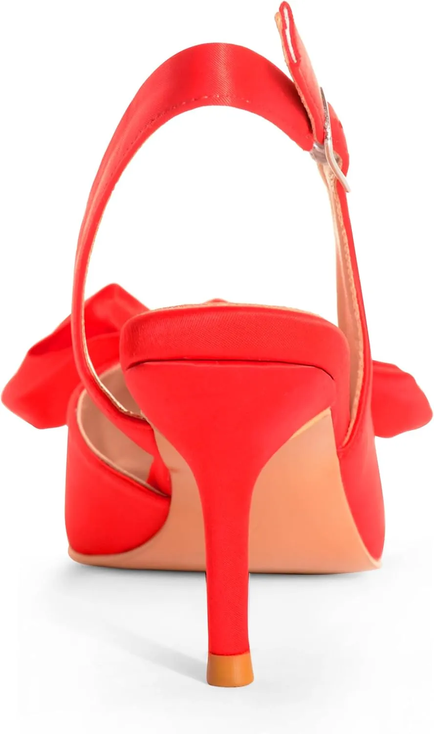 Kitten Heels for Women Closed Toe Bow Heels Shoes Pointed Toe Sling back Bow Heels
