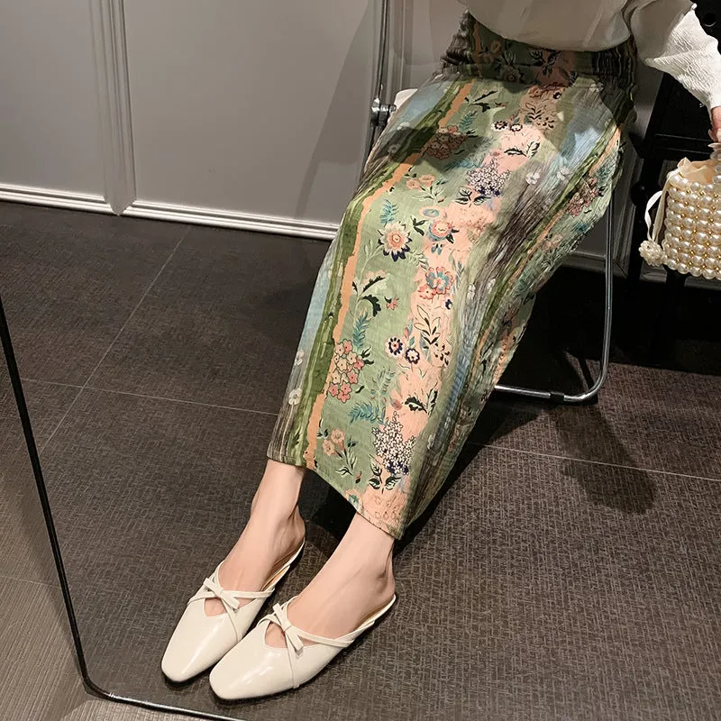 Leather Low-Heeled Mule with Bow-Detail