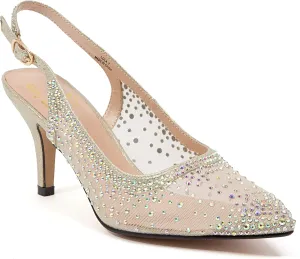Lola Embellished Pointed Toe Slingback Pump