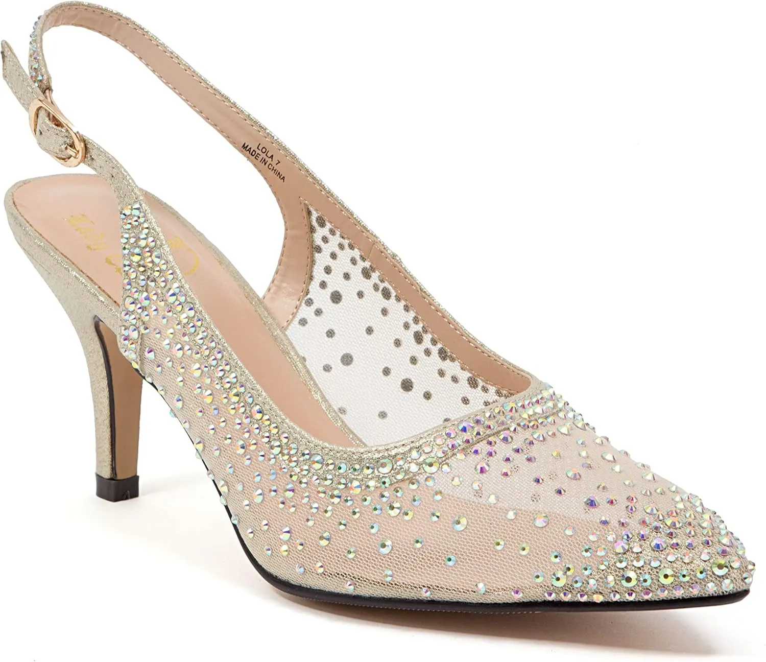 Lola Embellished Pointed Toe Slingback Pump