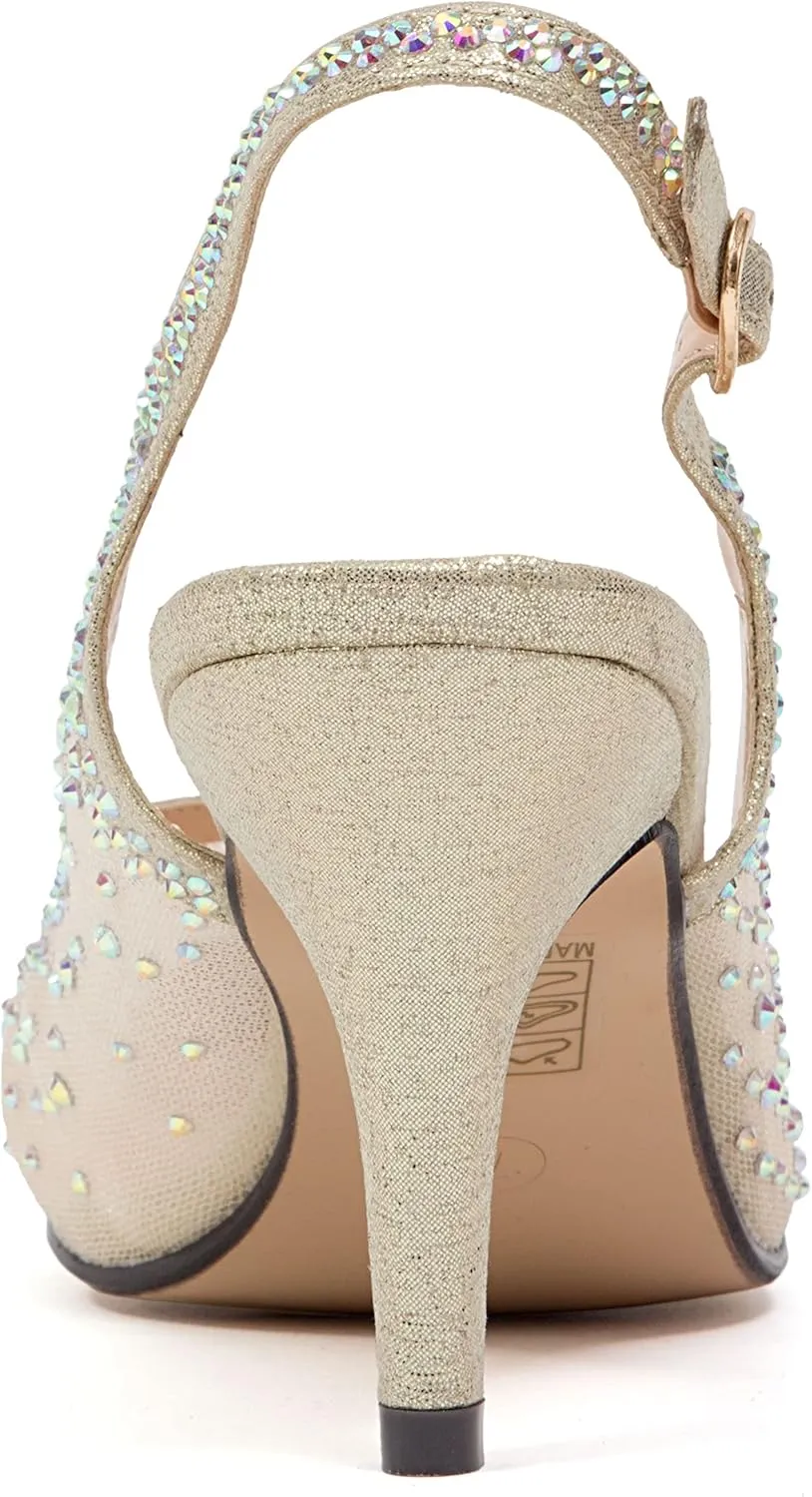 Lola Embellished Pointed Toe Slingback Pump