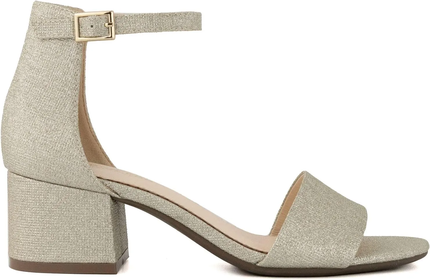 LONDON FOG Women's Nikki Low Two Piece Block Heel Dress Shoe Ladies Ankle Strap Pump Sandal