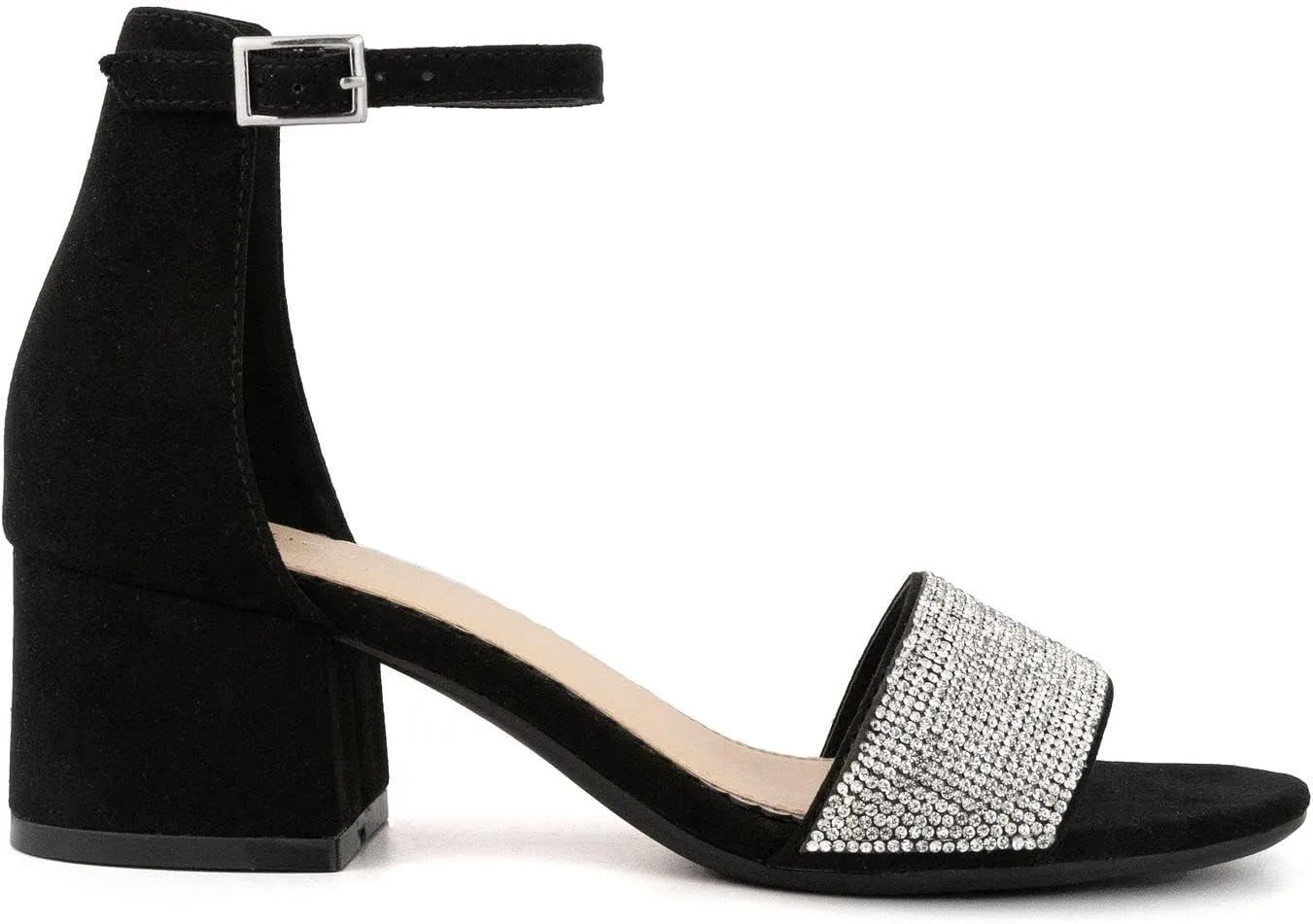 LONDON FOG Women's Nikki Low Two Piece Block Heel Dress Shoe Ladies Ankle Strap Pump Sandal