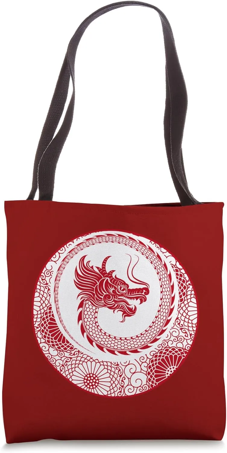 Lucky Money Red Envelope Dragon Year Ingot Zen - ART ON BACK Tote Bag