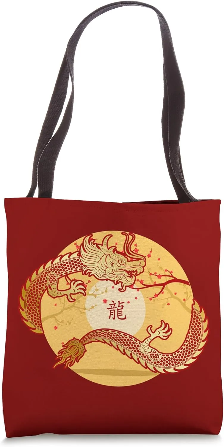 Lucky Money Red Envelope Red Pocket Dragon Year Ingot Coin Tote Bag