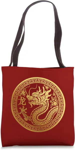 Lucky Money Red Envelope Red Pocket Dragon Year Ingot Taiji Tote Bag
