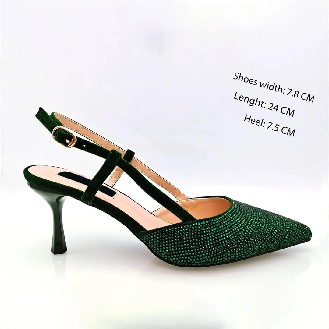 Luxury African Design Comfortable Low Heel Leather Slippers Casual Crossbody Bag Set