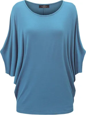Made By Johnny Women's Scoop Neck Half Sleeve Batwing Dolman Top - Plus Size
