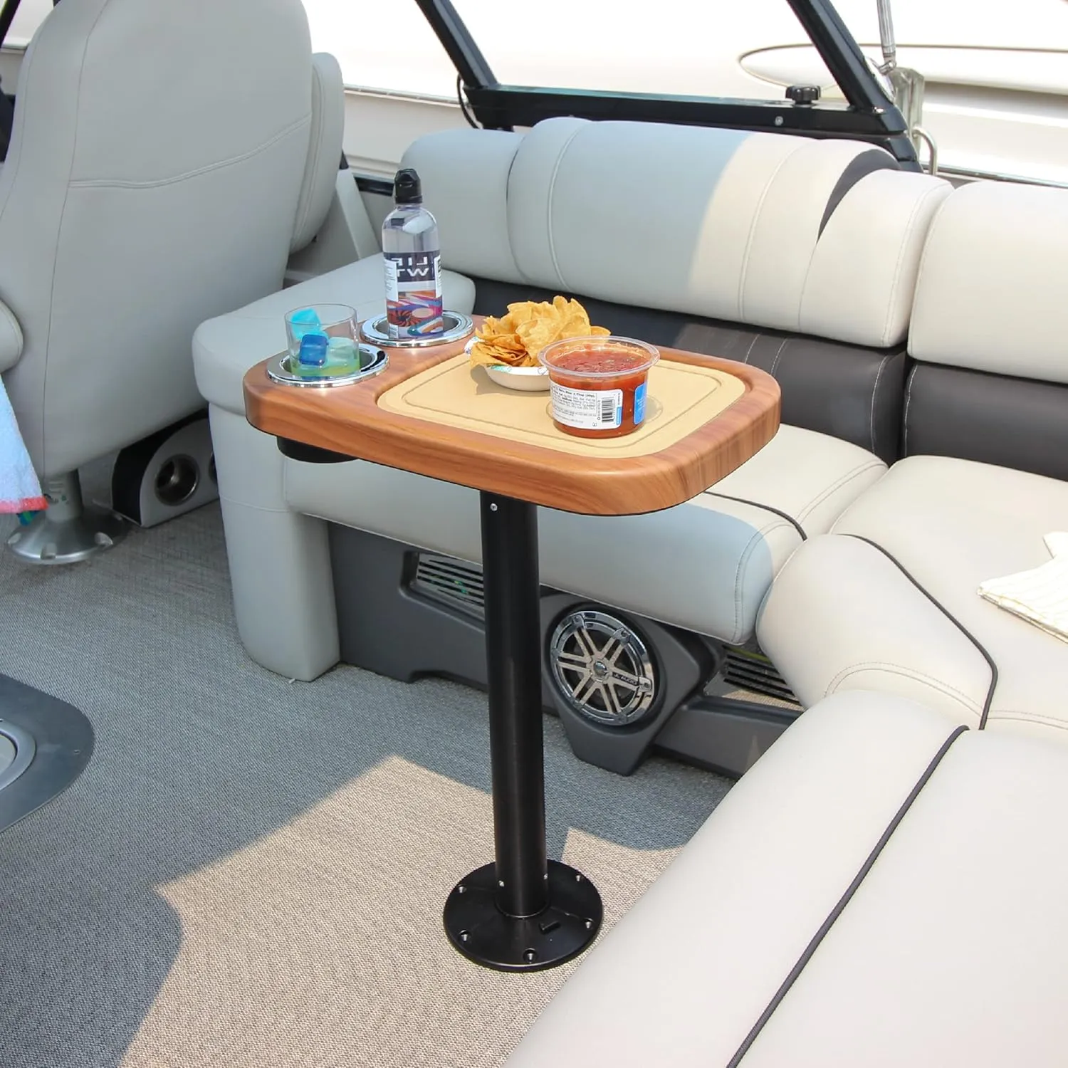 Manufacturers' Select ITC Marine Cocktail Boat Table Leg Set. Pontoon Accessories, Marine Pedestal Table with Center Foam Mat