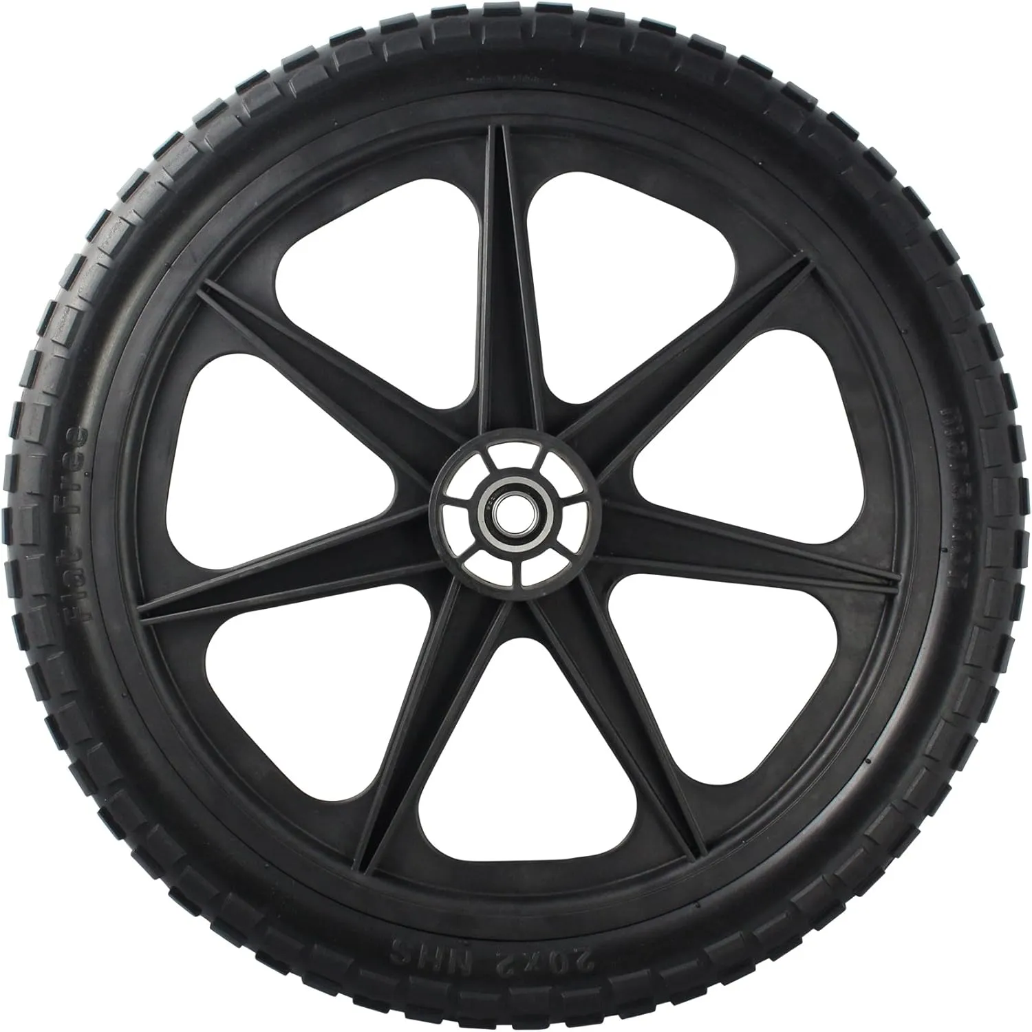 Marathon 2 PACK-92010-Flat Free Replacement Tire Assembly for Rubbermaid Big Wheel Carts-20, 2 PACK, Black