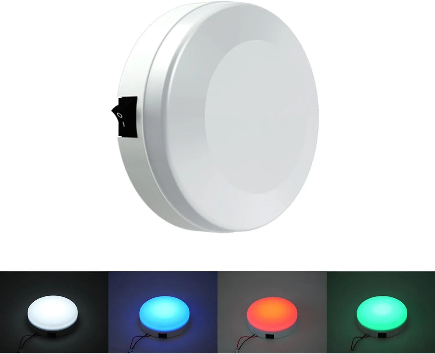 Marine Boat Dome Lights, 5.5 Inch RGBW LED Cabin Light with Toggle Switch, 12V Boat Interior Light with Surface Mount