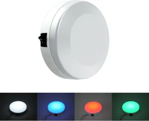 Marine Boat Dome Lights, 5.5 Inch RGBW LED Cabin Light with Toggle Switch, 12V Boat Interior Light with Surface Mount