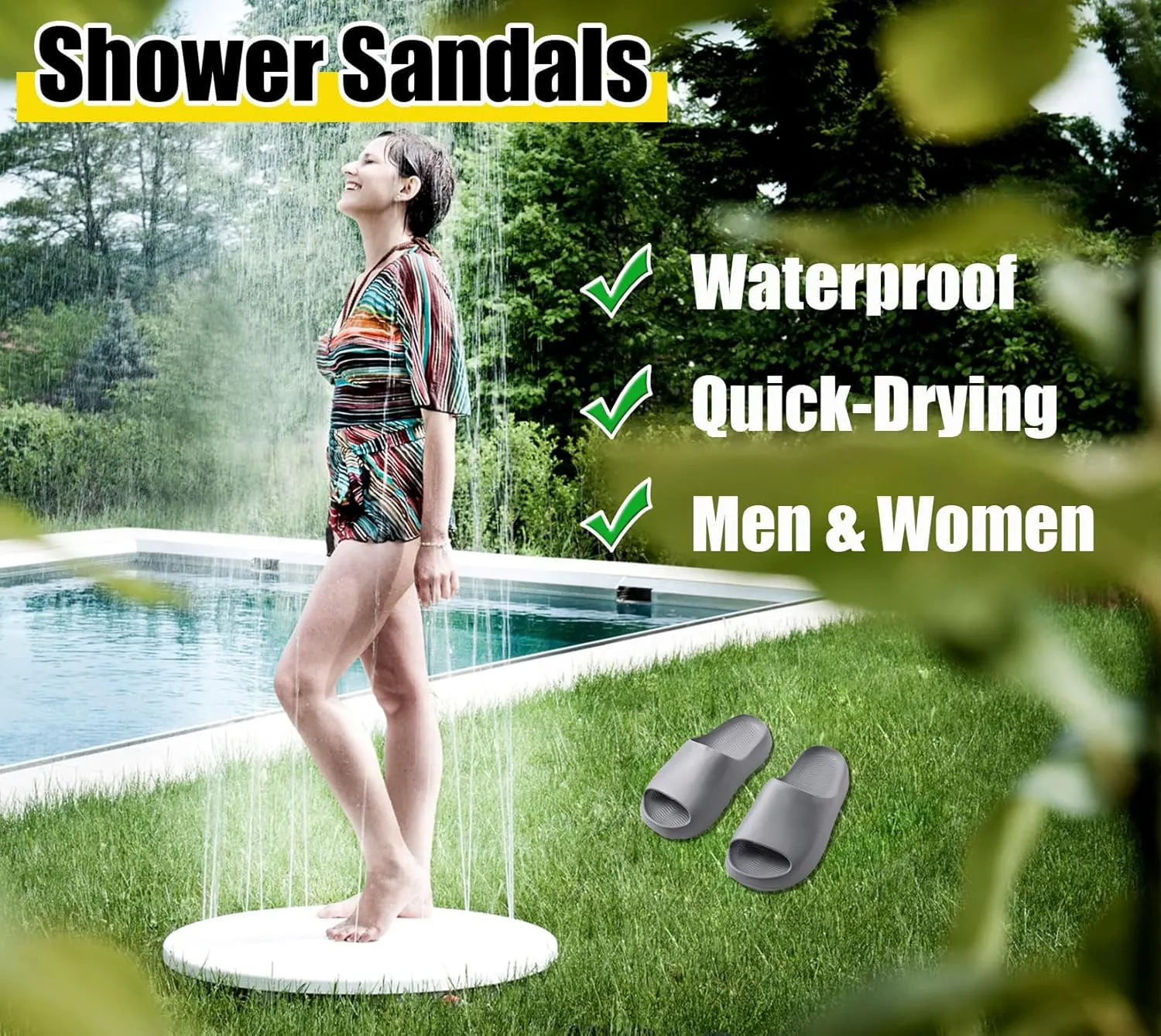 Men Women Cloud Cushion Slides EVA Pillow Slippers Cute Cartoon Print Non-Slip Shower Sandals Open Toe for Bathroom House Spa Gym Home Soft Comfy Shoes