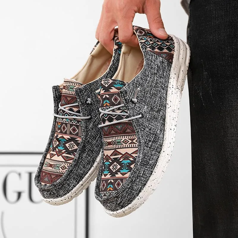 Men's Boat Shoes Casual Loafers Shoe Canvas Comfortable Slip-on Deck Footwear Male Lightweight Outdoor Bohemian