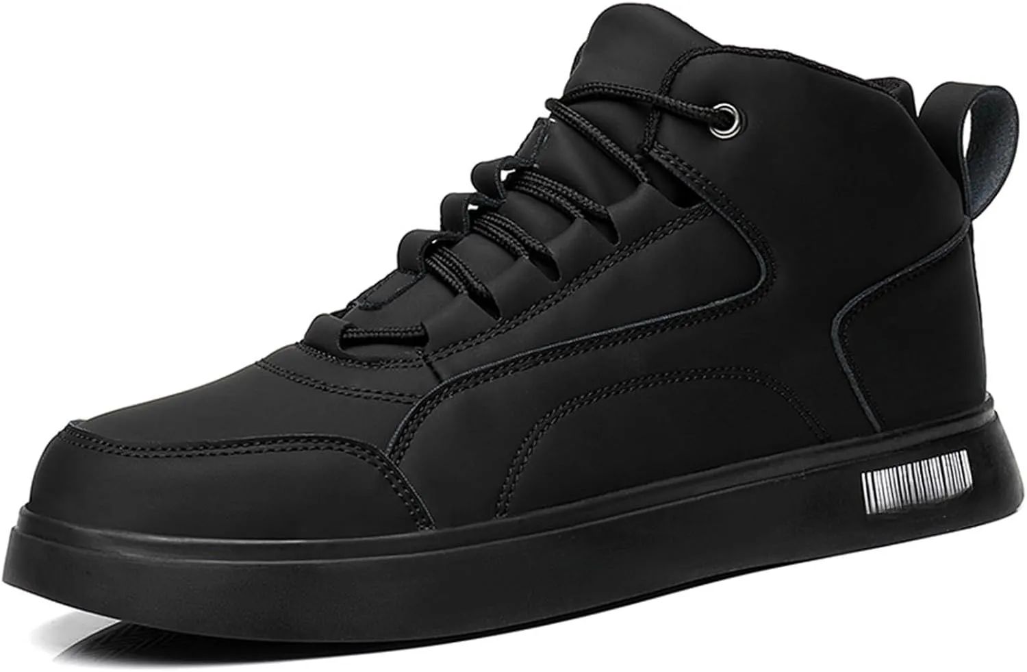 Men's Leather High Top Lace Up Fashion Sneakers Casual Non-Slip Flat Ankle Boots Comfort Walking Travel Shoes
