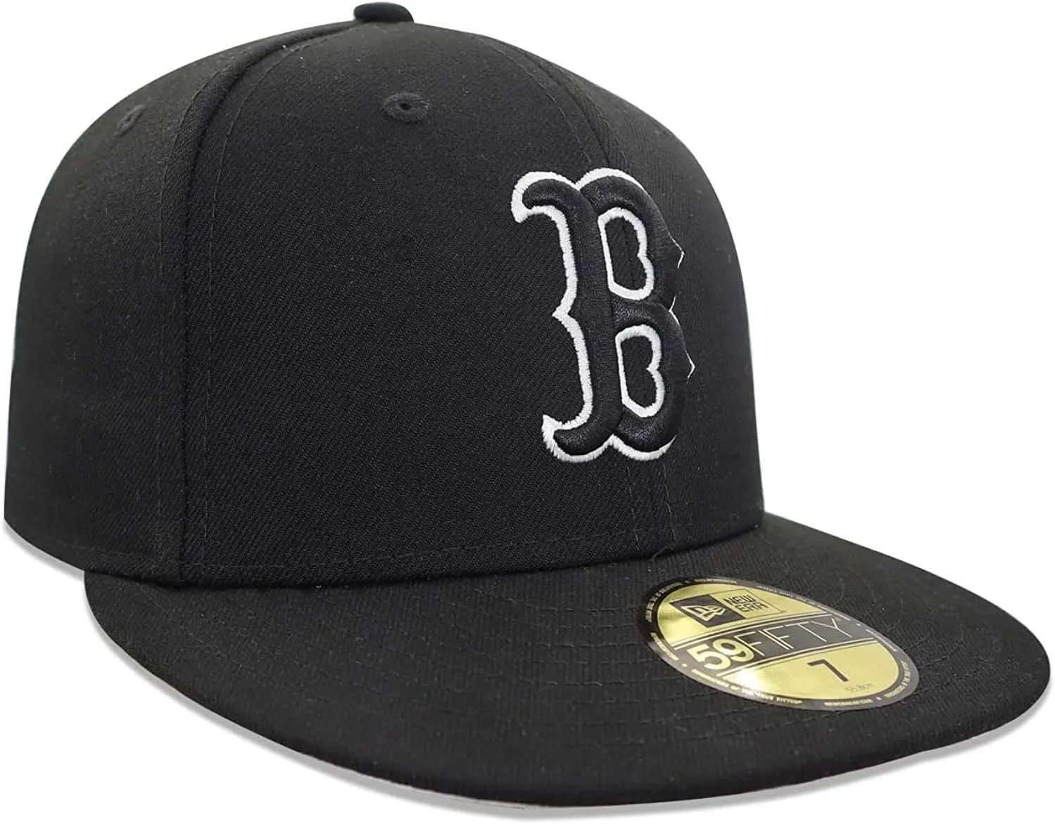 Men's MLB Boston Red Sox Basic 59Fifty Fitted Hat Black Outline
