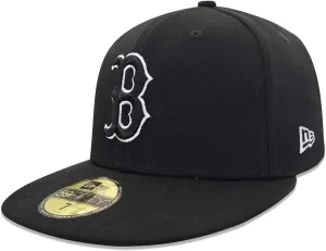 Men's MLB Boston Red Sox Basic 59Fifty Fitted Hat Black Outline